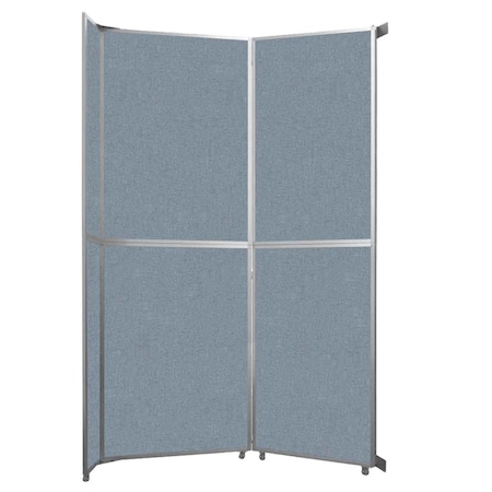 Versare Operable Wall Folding Room Divider 7'11" x 12'3" Powder Blue Fabric 1070204-2